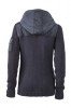 Damen Strick Kapuzenjacke (navy-lightgrey-melange)