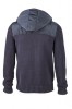 Herren Strick Kapuzenjacke (navy-lightgrey-melange)